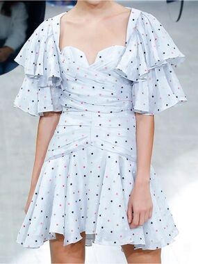 NWOT Acler Parxton Polka dot Mini Dress in ice spot. Size US 2